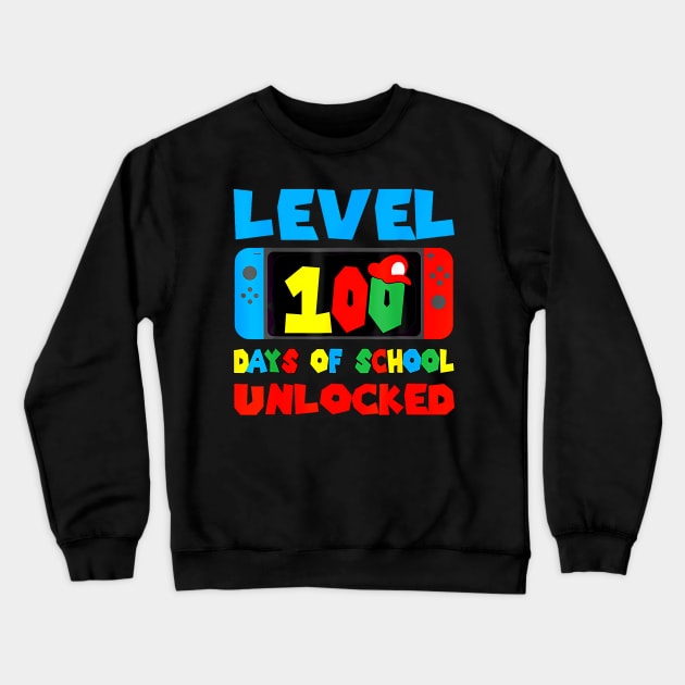 Level 100 Days Of School Unlocked Boys 100th Day Of School Crewneck Sweatshirt by Daysy1